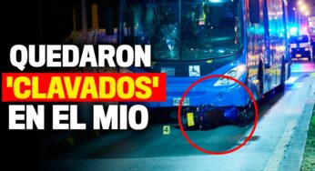 Quedaron 'clavados' con todo y moto en un MIO