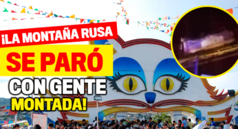La montaña rusa se paró, tremendo susto en 'la rueda'