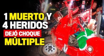 Un muerto y cuatro heridos dejó un choque múltiple