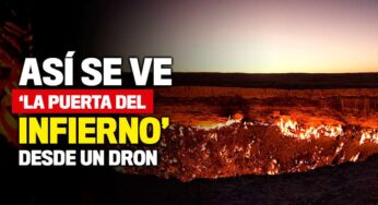 Así se ve 'la puerta del infierno' desde un dron