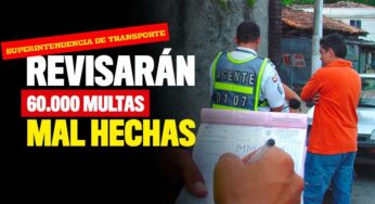 Superintendencia de Transporte revisará 60.000 multas de tránsito mal hechas
