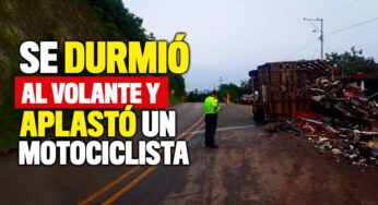 Conductor de un tractocamión se durmió y aplastó a un motociclista