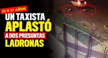 VIDEO: Un taxista le pasó el carro por encima a dos presuntas ladronas