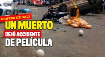 Momentos exactos del terrible accidente en el Centro de Cali que dejó una persona fallecida