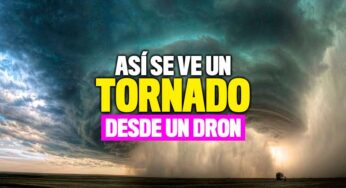 ¡Así se ve un tornado desde un dron!