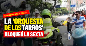 A los 'músicos' les tocó bloquear la sexta por falta de agua