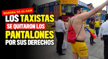 Los taxistas marchan en calzoncillos por el Norte de Cali
