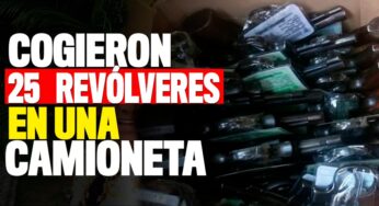 Cogieron revólveres en una camioneta