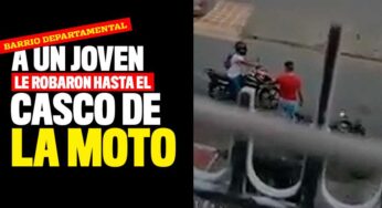Video de joven que le robaron hasta el casco de la moto