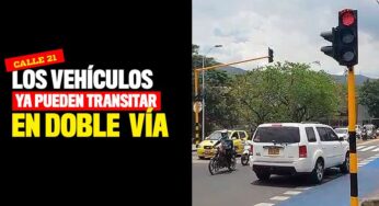 Los vehículos ya pueden transitar en doble vía por un tramo de la Calle 21