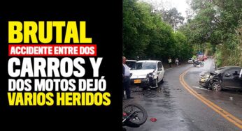 VIDEO: Brutal accidente entre dos carros y dos motos en la vía al mar