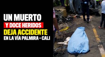 Un muerto y doce heridos tras accidente de buseta en la vía Palmira Cali