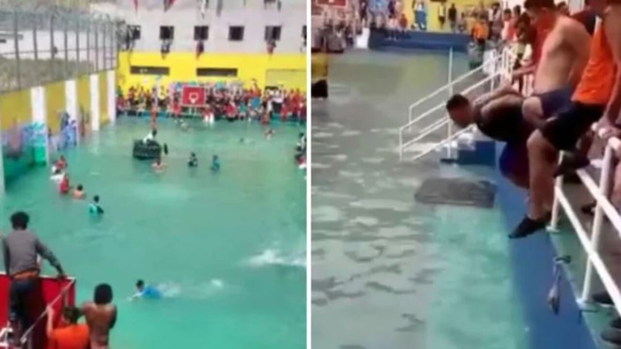 Piscina de lluvia en cárcel