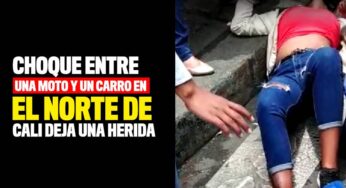 Una herida por colisión entre carro y moto al norte de Cali