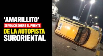 'Amarillito' se volcó sobre el puente de la Autopista Suroriental con carrera 39