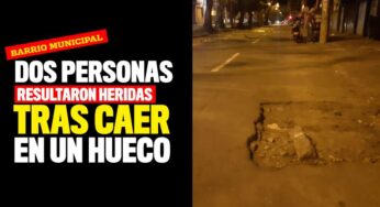 Dos personas resultaron heridas tras caer en hueco en el barrio Municipal
