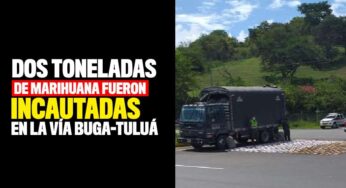 Dos toneladas de marihuana fueron incautadas por la policía en la vía Buga-Tuluá