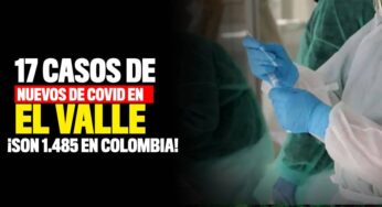 17 casos nuevos de Covid en el Valle ¡Ya son 1.485 contagiado en Colombia!