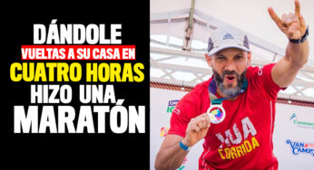 Logró su desafío: en cuatro horas José Sarria hizo una maratón en su casa