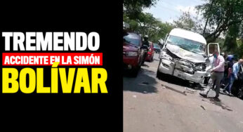 VIDEO: Tremendo accidente de una buseta y un camión en la Simón Bolívar