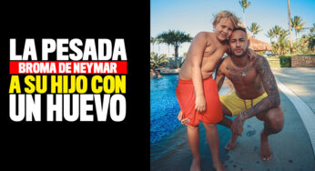 En video: la pesada broma de Neymar a su hijo con un huevo