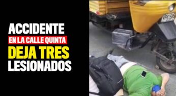 Tres lesionados por accidente de motocarro en la Calle Quinta
