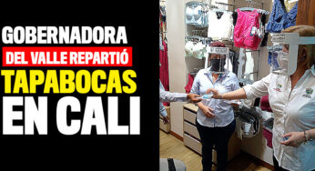 Gobernadora del Valle repartió tapabocas en Cali