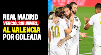 Con doblete de Benzema, y sin James, el Real Madrid goleó 3-0 al Valencia