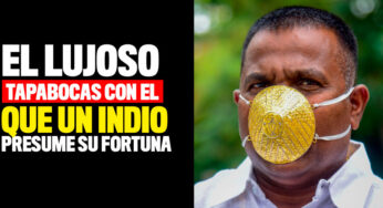 El lujoso tapabocas con el que un indio presume su fortuna