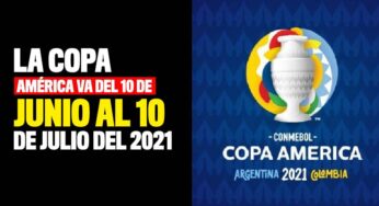 La Copa América va del 10 de junio al 10 de julio del 2021