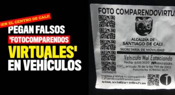 Pegan falsos 'fotocomparendos virtuales' en vehículos por el centro de Cali