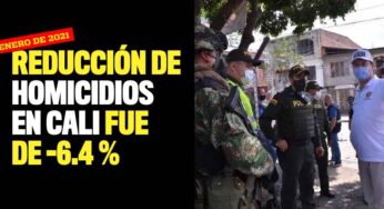 Reducción de homicidios en Cali fue de -6.4 % en enero de 2021