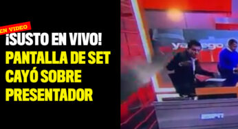 ¡Susto en vivo! pantalla de set cayó sobre presentador