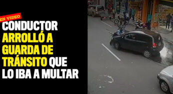 Conductor arrolló a guarda de tránsito que lo iba a multar