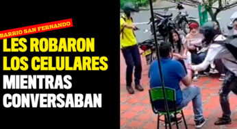 Les robaron los celulares mientras conversaban