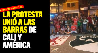 La protesta unió a las barras de Cali y América
