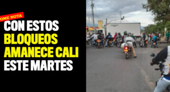 Con estos bloqueos amanece Cali este martes