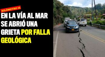En la vía al mar se abrió una grieta por falla geológica