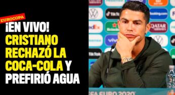 ¡En vivo! Cristiano rechazó la Coca-Cola y prefirió agua