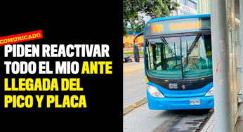 Piden reactivar todo el MIO ante llegada del Pico y Placa