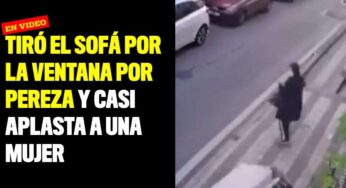 Tiró el sofá por la ventana por pereza y casi aplasta a una mujer