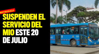 Suspenden el servicio del MIO este 20 de julio
