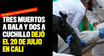 Tres muertos a bala y dos a cuchillo dejó el 20 de julio en Cali