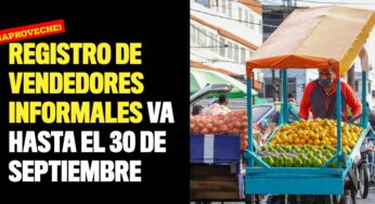 Registro de vendedores informales va hasta el 30 de septiembre de 2021