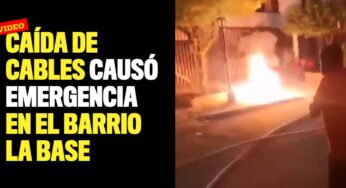 Caída de cables causó emergencia en el barrio La Base
