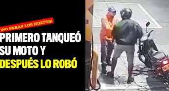 Primero tanqueó su moto y después lo robó