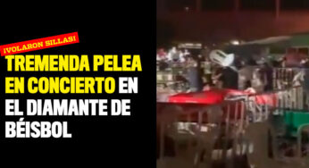 ¡Volaron sillas! Tremenda pelea en concierto en el Diamante de Béisbol
