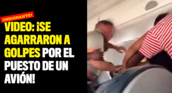 Video: ¡Se agarraron a golpes por el puesto de un avión!