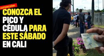 ¡Atención! Conozca el pico y cédula para este sábado en Cali