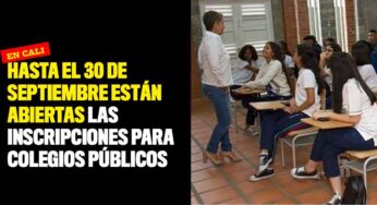 Hasta el 30 de septiembre están abiertas las inscripciones para colegios públicos